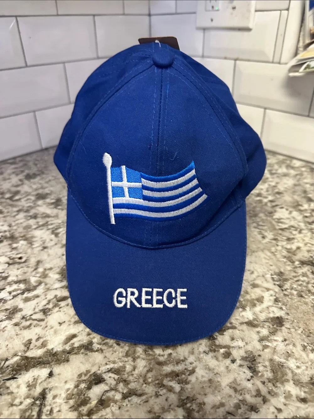 NWT Greece Embroidered Blue Baseball Cap